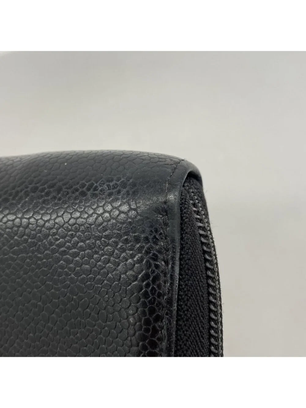 Chanel Wallet Caviar Leather Black Gold